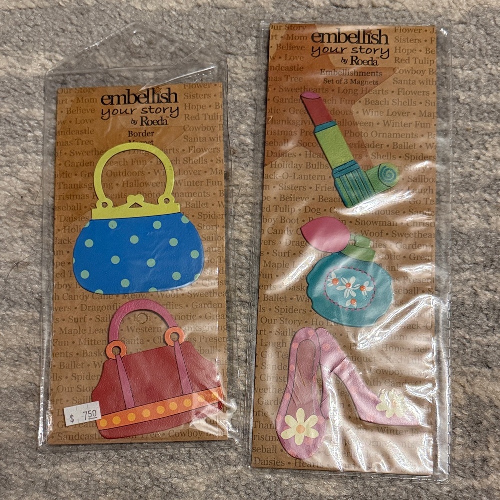 Demdaco magnets Bag and Accessories Set - Blue and Pink